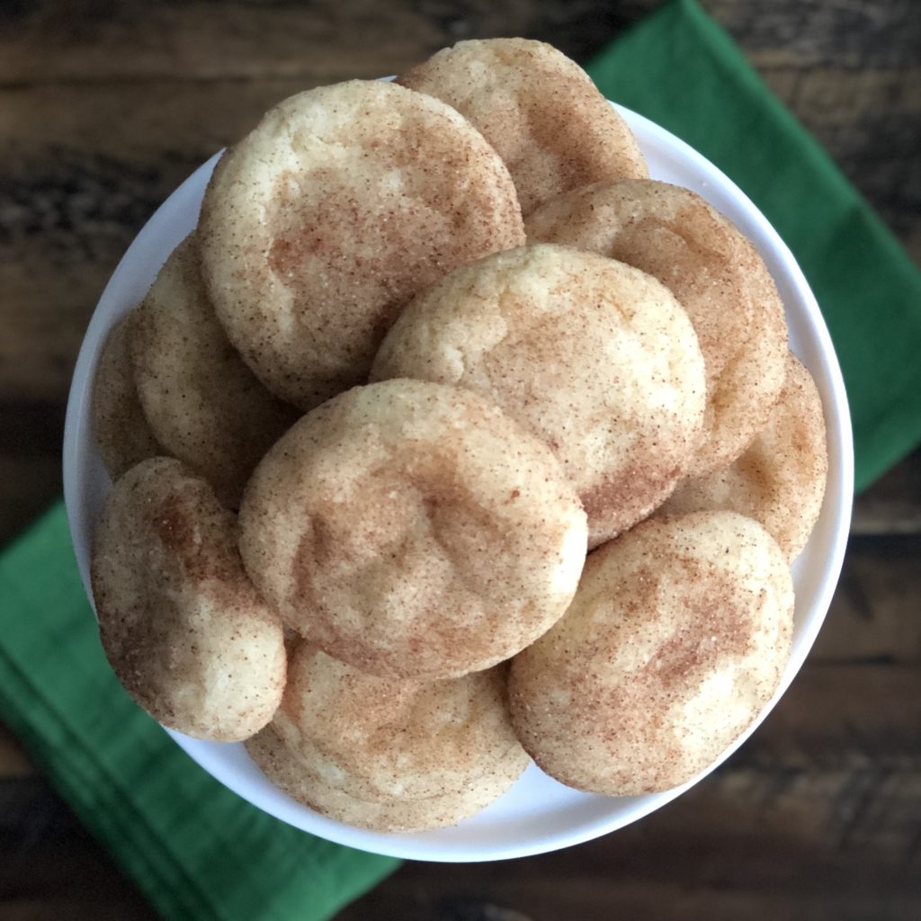 Classic Snickerdoodles on a white platter