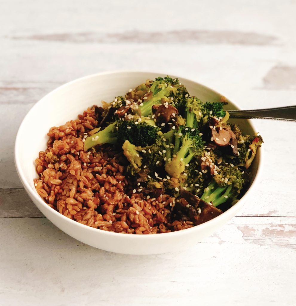 Broccoli and Mushroom Grain Bowl