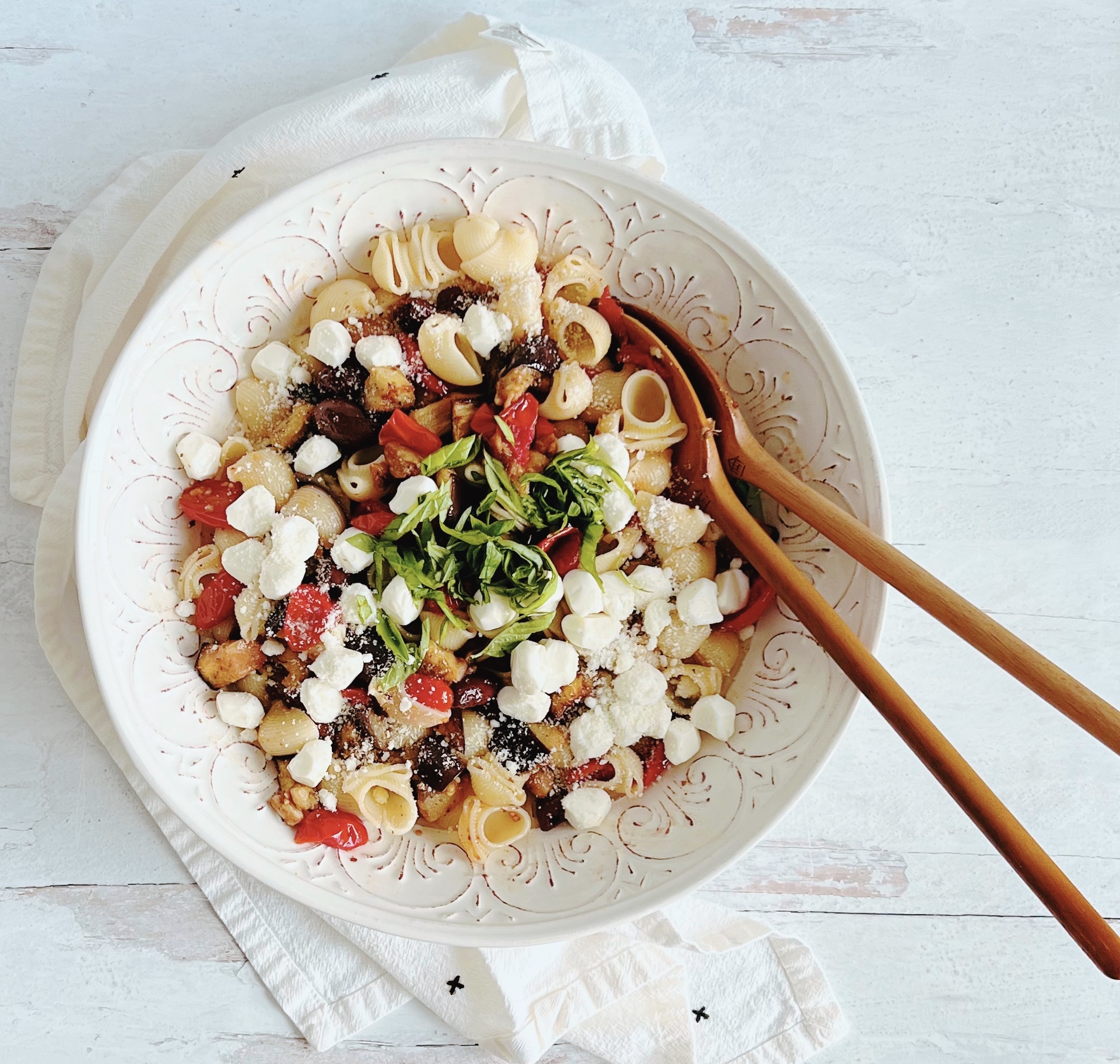 Roasted Eggplant and Tomato Pasta