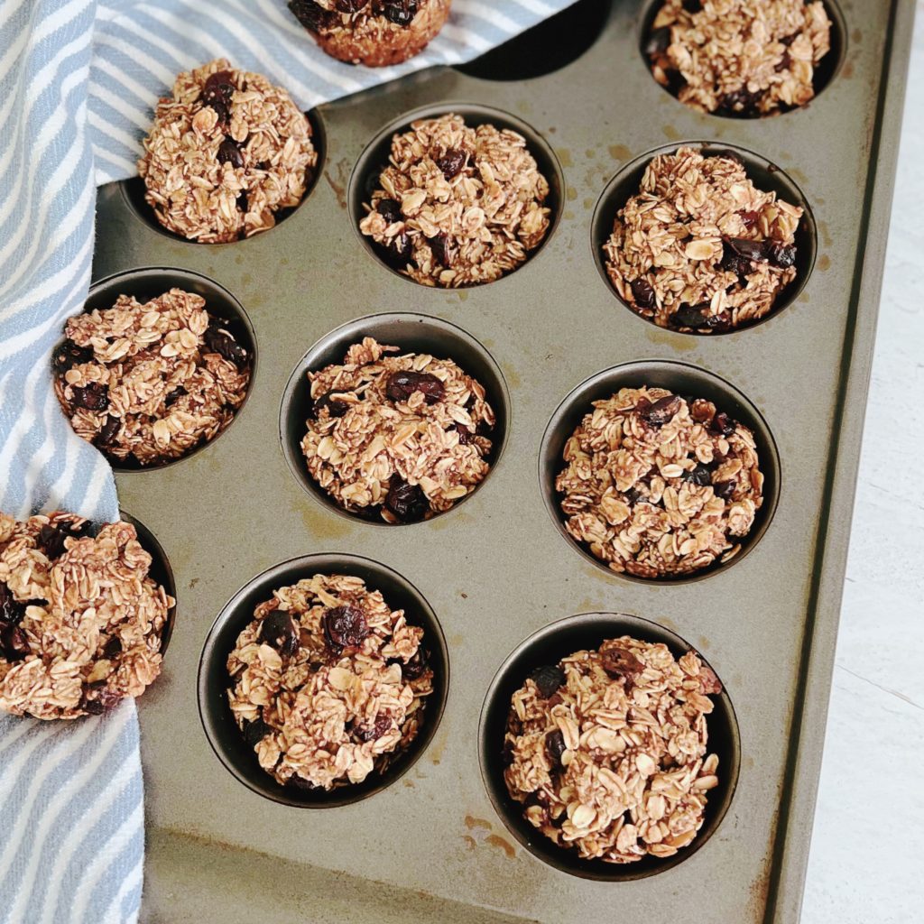 Baked Cranberry Oatmeal Muffins