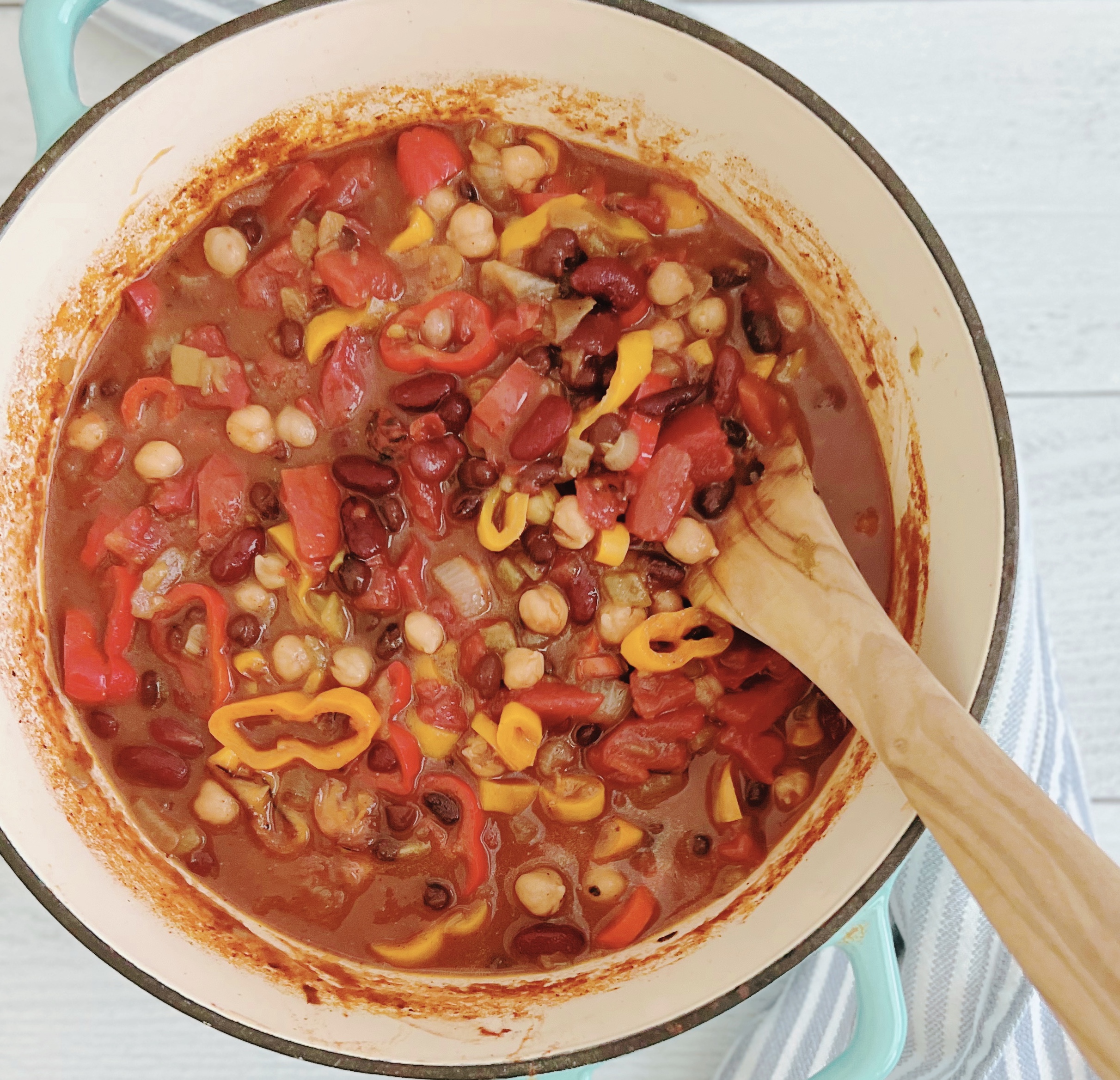 Vegetarian three bean chili the sweet cucina