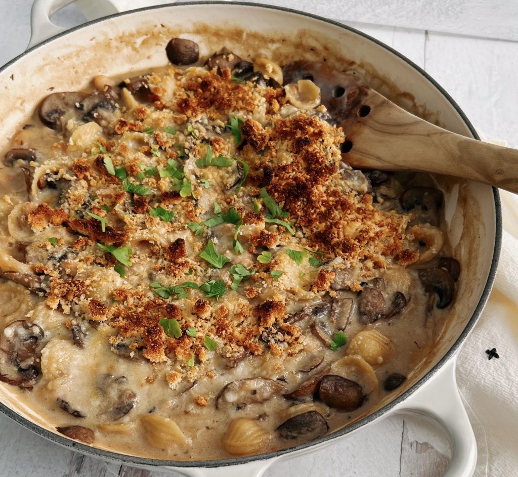 Creamy Mushroom and Cannellini Bean Pasta